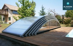 abri piscine bas sans rail