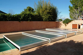 abri piscine bas sans rail