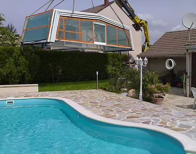 abri piscine gard