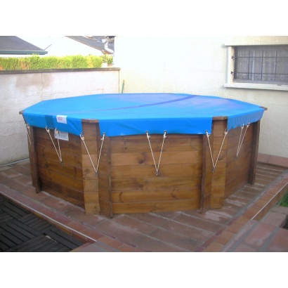 bache piscine bois hexagonale