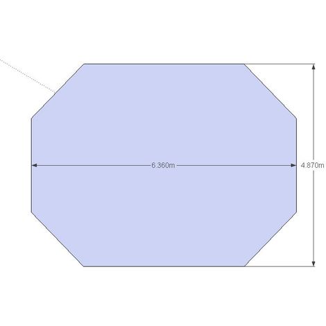 bache piscine hors sol octogonale allongee