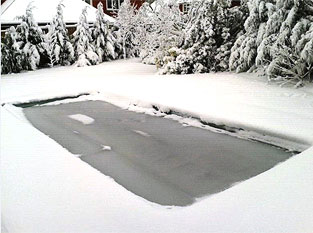 bache piscine neige