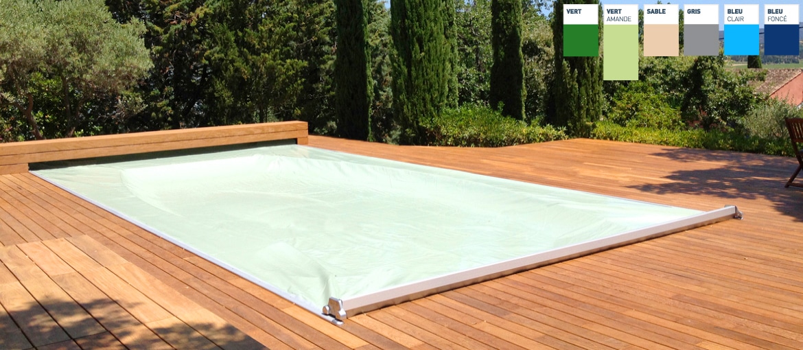 bache piscine vert amande