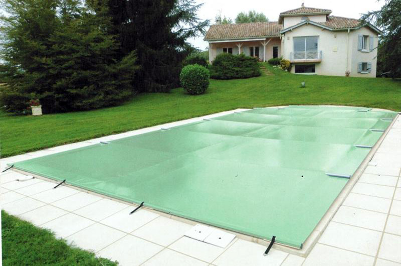 bache piscine vert amande