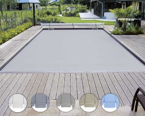 volet piscine gris