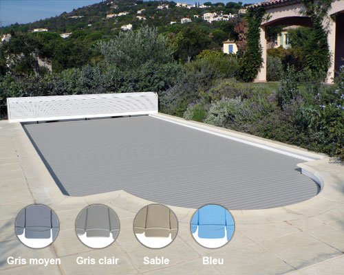 volet piscine gris