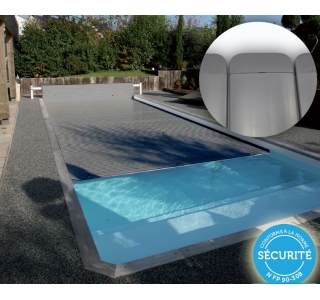 volet piscine gris